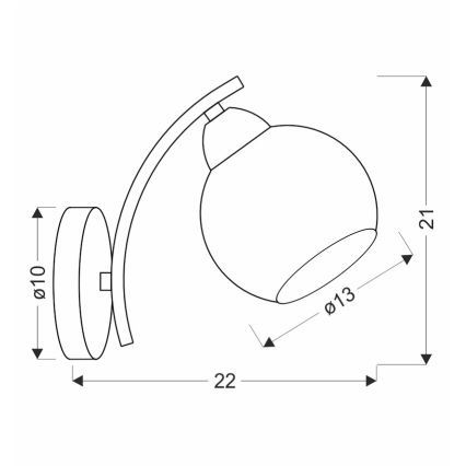 Sieninis šviestuvas AMOS 1xE27/40W/230V blizgus chromas