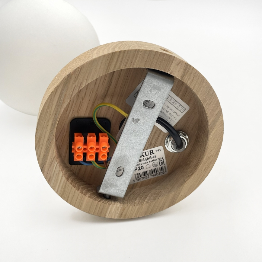 Sieninis šviestuvas ANTONIO 1xG9/5W/230V ąžuolas/balta