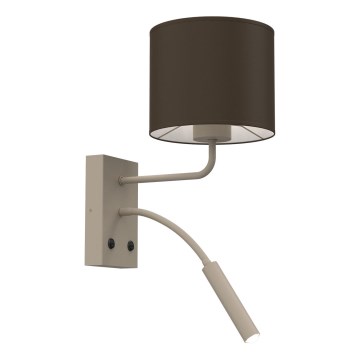 Sieninis šviestuvas ARDEN 1xE27/15W/230V + 1xG9/8W smėlinė/ruda