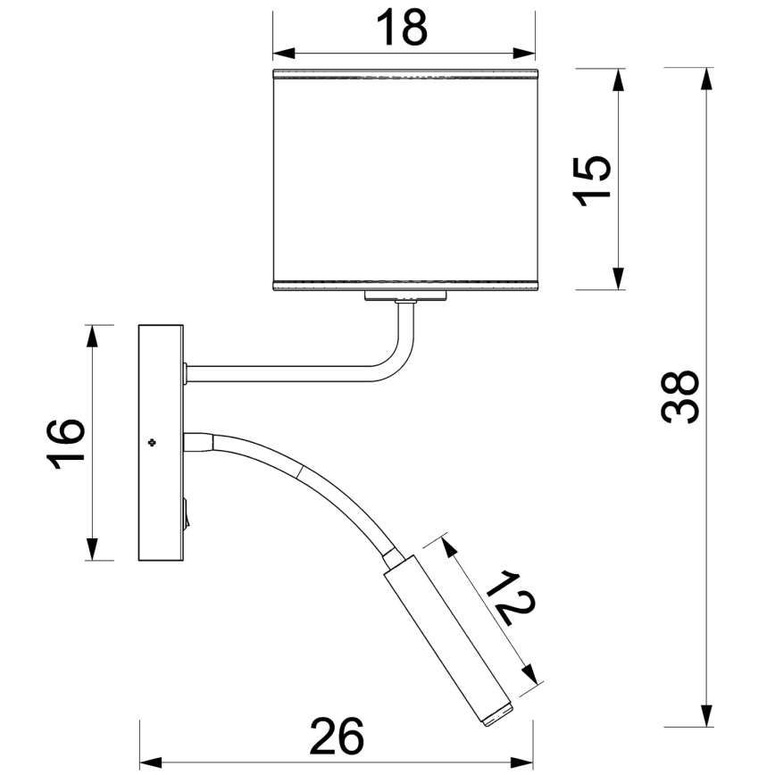 Sieninis šviestuvas ARDEN 1xE27/15W/230V + 1xG9/8W smėlinė/ruda