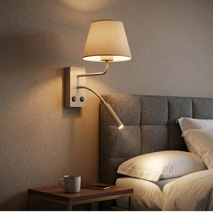 Sieninis šviestuvas ARDEN 1xE27/15W/230V + 1xG9/8W smėlio spalvos
