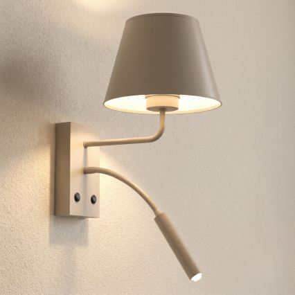 Sieninis šviestuvas ARDEN 1xE27/15W/230V + 1xG9/8W smėlio spalvos
