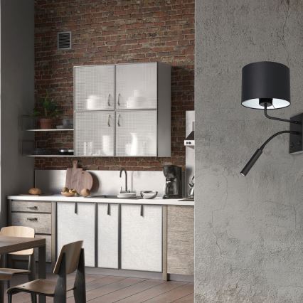 Sieninis šviestuvas ARDEN 1xE27/60W+1xG9/8W/230V juoda/balta
