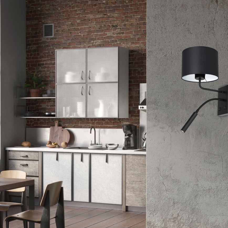 Sieninis šviestuvas ARDEN 1xE27/60W+1xG9/8W/230V juoda/balta