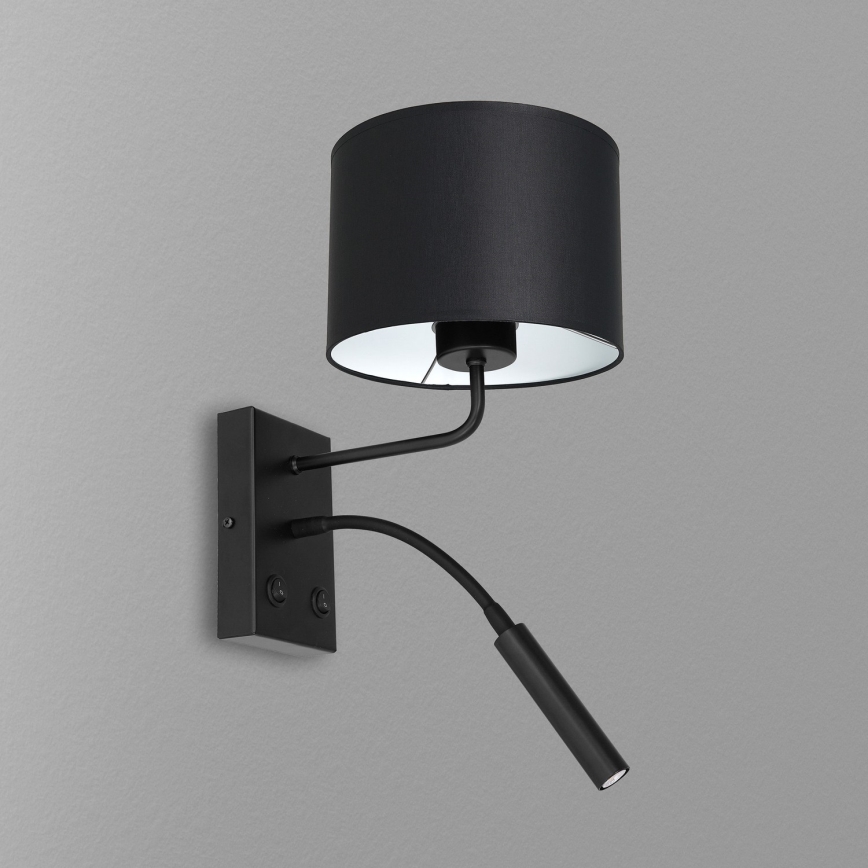 Sieninis šviestuvas ARDEN 1xE27/60W+1xG9/8W/230V juoda/balta