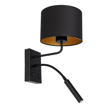 Sieninis šviestuvas ARDEN 1xE27/60W/230V + 1xG9/8W juoda/auksas