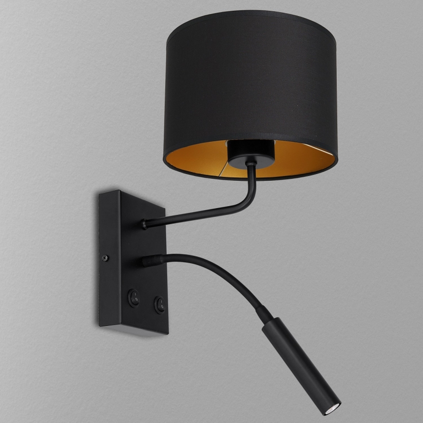 Sieninis šviestuvas ARDEN 1xE27/60W/230V + 1xG9/8W juoda/auksas