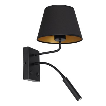 Sieninis šviestuvas ARDEN 1xE27/60W/230V + 1xG9/8W juoda/auksas
