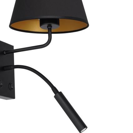Sieninis šviestuvas ARDEN 1xE27/60W/230V + 1xG9/8W juoda/auksas
