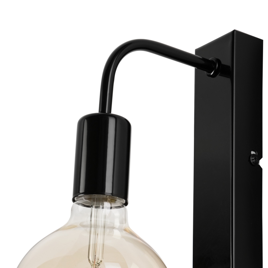 Sieninis šviestuvas ASTRID 1xE27/60W/230V blizgi juoda