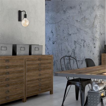 Sieninis šviestuvas ASTRID 1xE27/60W/230V matinė juoda