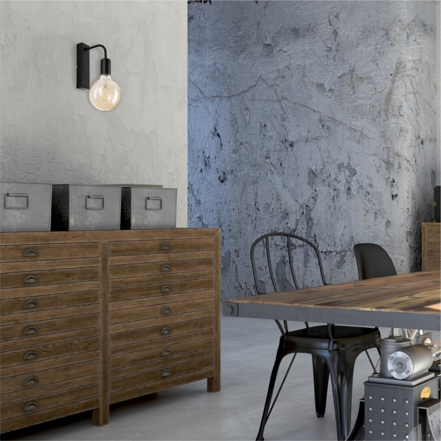 Sieninis šviestuvas ASTRID 1xE27/60W/230V matinė juoda
