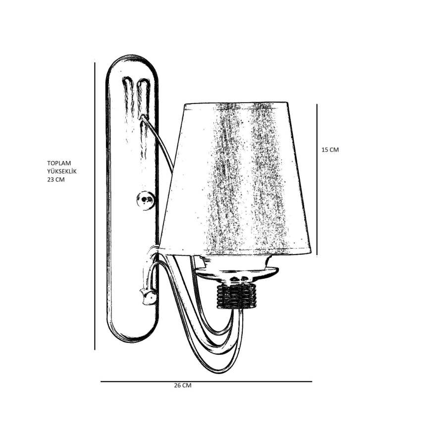 Sieninis šviestuvas CLASSIC 1xE27/40W/230V bronzinis/smėlinis