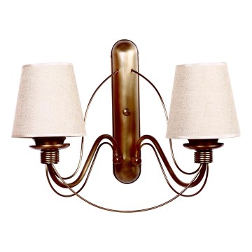 Sieninis šviestuvas CLASSIC 2xE27/40W/230V bronzinis/smėlinis