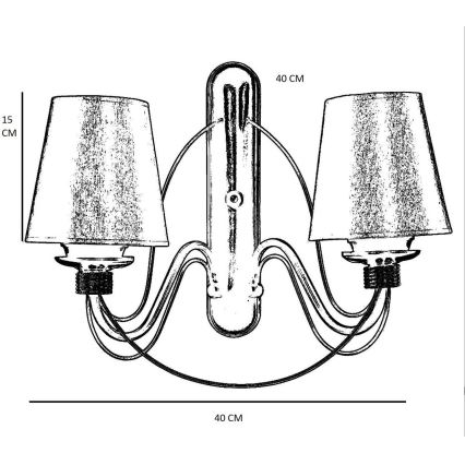 Sieninis šviestuvas CLASSIC 2xE27/40W/230V bronzinis/smėlinis