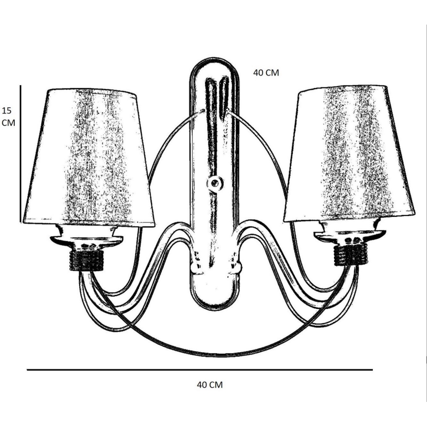 Sieninis šviestuvas CLASSIC 2xE27/40W/230V bronzinis/smėlinis