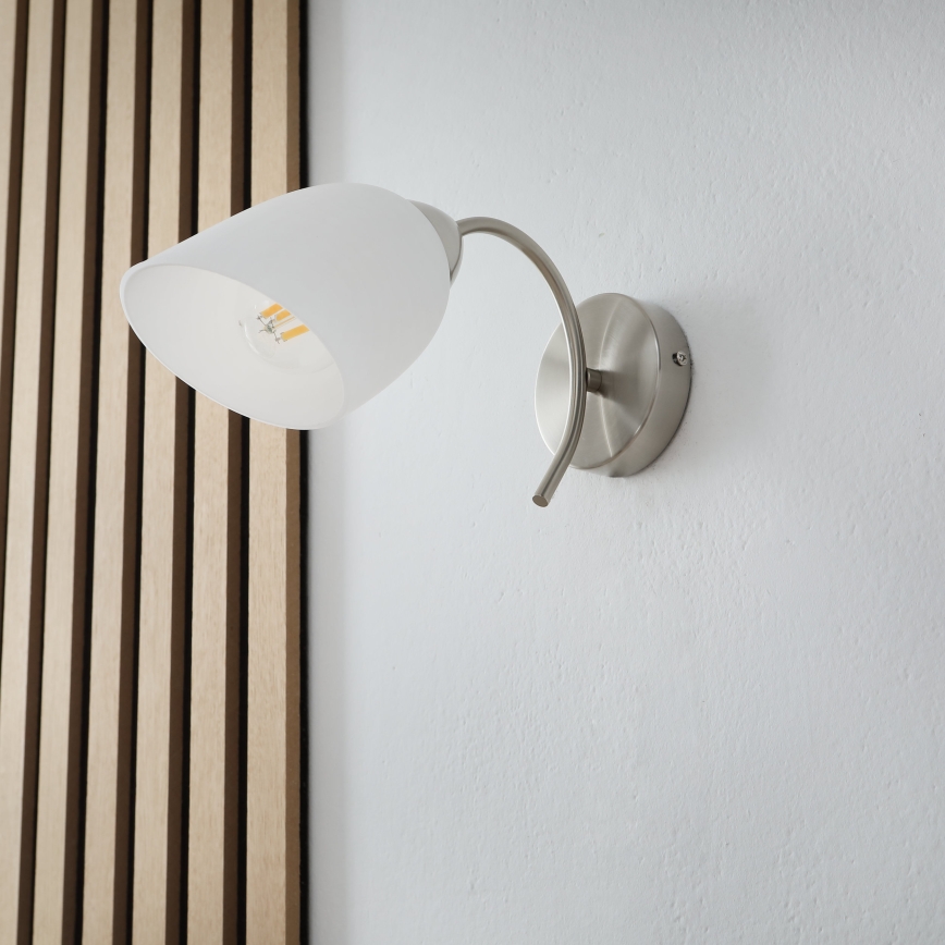 Sieninis šviestuvas DONNA 1xE27/60W/230V nikelis