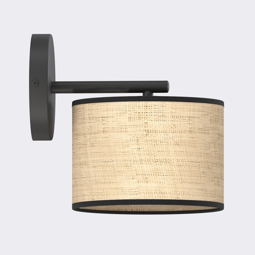 Sieninis šviestuvas ECO 1xE27/15W/230V smėlio spalvos/rotangas