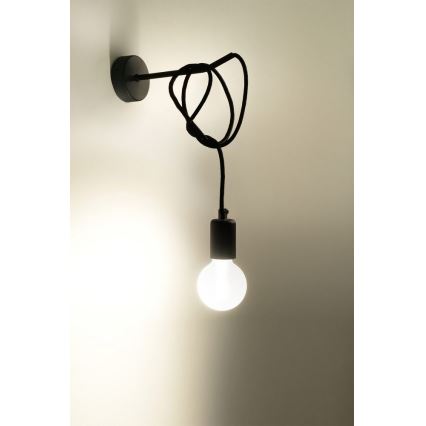 Sieninis šviestuvas EDISON 1xE27/60W/230V juoda