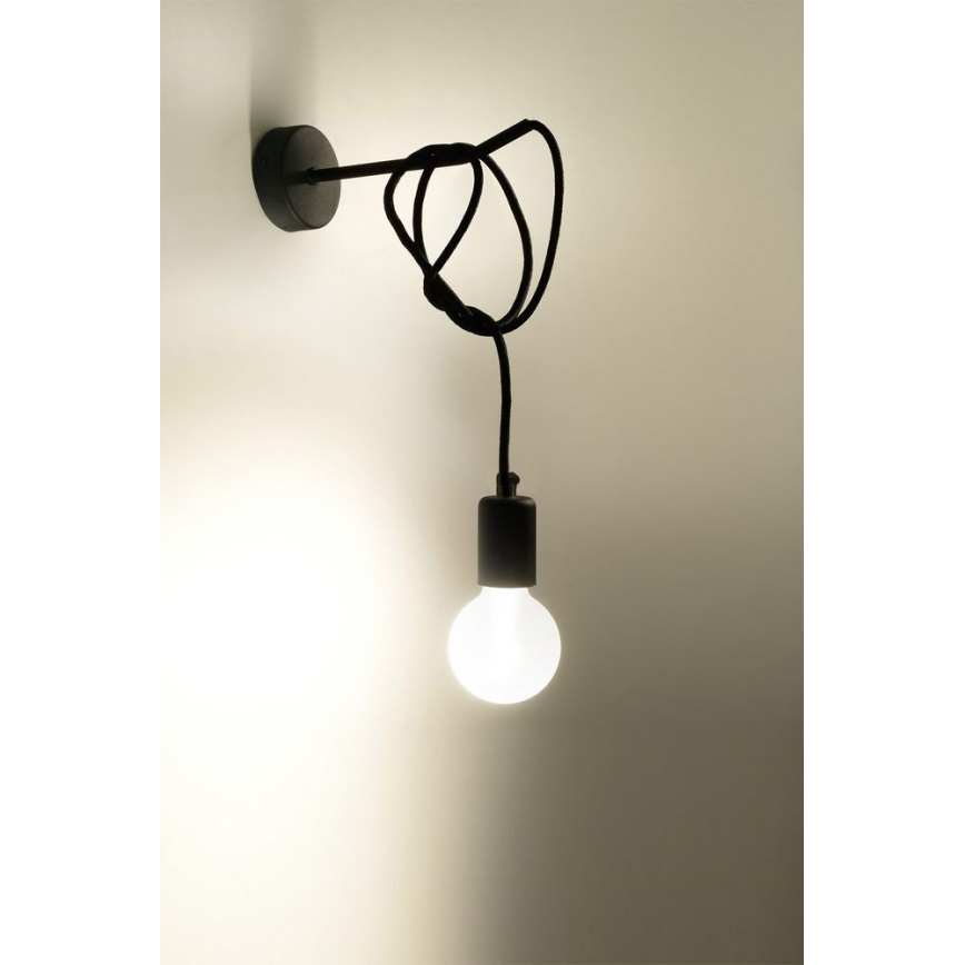 Sieninis šviestuvas EDISON 1xE27/60W/230V juoda