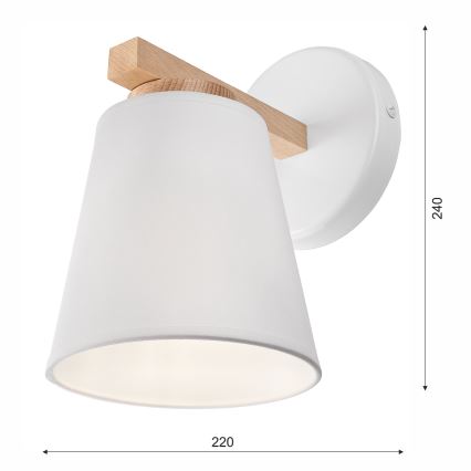 Sieninis šviestuvas ELLIE 1xE27/60W/230V bukas - FSC sertifikuota