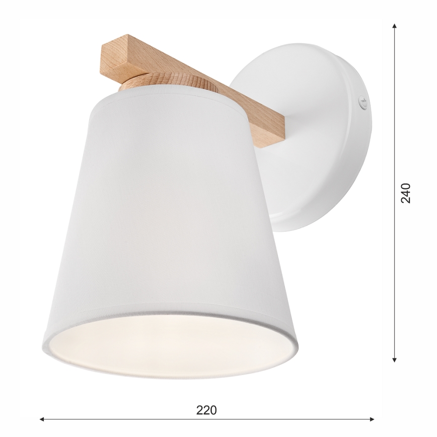 Sieninis šviestuvas ELLIE 1xE27/60W/230V bukas - FSC sertifikuota