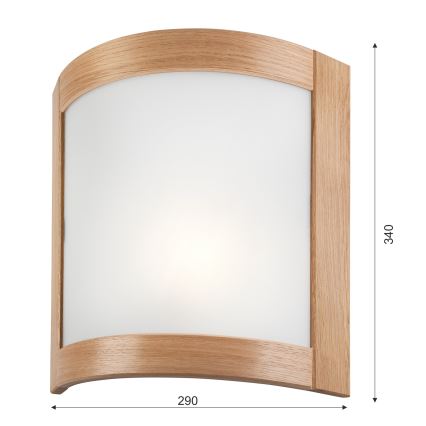 Sieninis šviestuvas ELODIE 1xE27 / 60W / 230V ąžuolas
