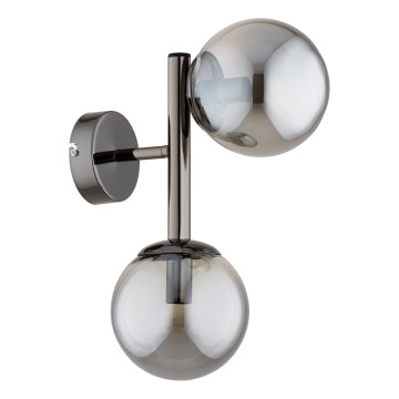 Sieninis šviestuvas ERAL 2xE14/10W/230V blizgus chromas/juodas/dūminis