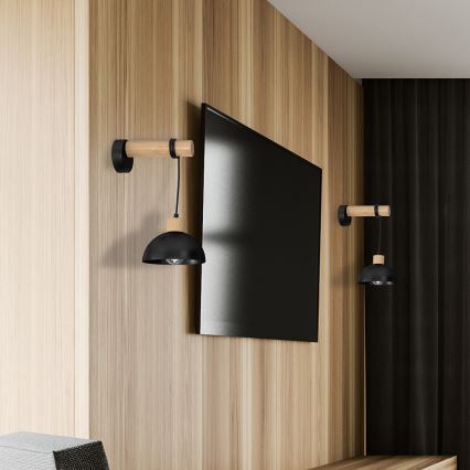 Sieninis šviestuvas ERIK 1xE27/60W/230V smėlio spalva/juoda