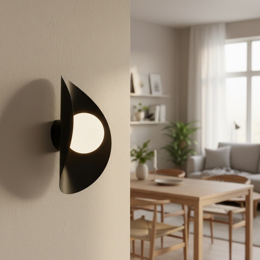 Sieninis šviestuvas FIERO 1xG9/8W/230V juodas