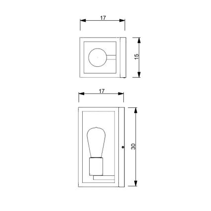 Sieninis šviestuvas FRAME 1xE27/60W/230V