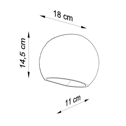 Sieninis šviestuvas GLOBE 1xE27/60W/230V baltas