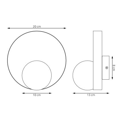 Sieninis šviestuvas KIDO 1xG9/8W/230V juodas