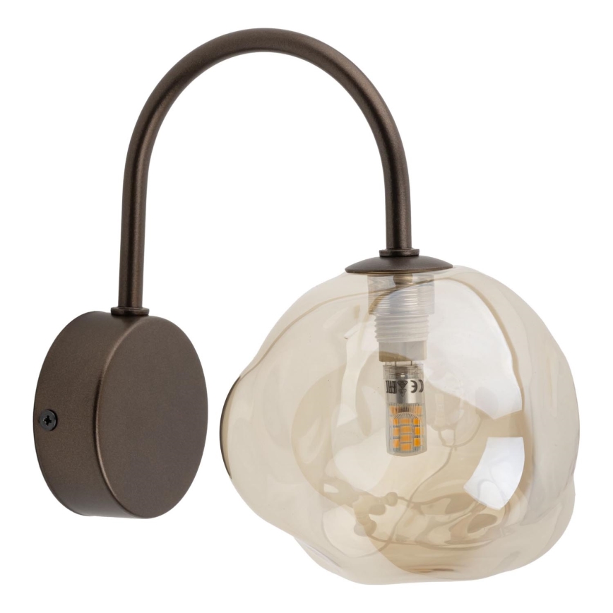 Sieninis šviestuvas LAVA 1xG9/8W/230V bronzinė/dūminė smėlinė