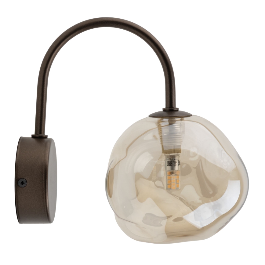 Sieninis šviestuvas LAVA 1xG9/8W/230V bronzinė/dūminė smėlinė