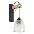 Sieninis šviestuvas LEANDRA 1xE27/15W/230V ąžuolas/juoda