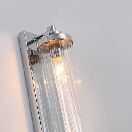 Sieninis šviestuvas LORENZO 2xE14/40W/230V blizgus chromas