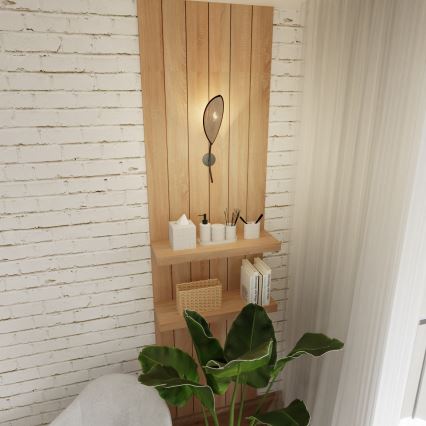 Sieninis šviestuvas LOTUS 1xE14/10W/230V juoda/smėlio spalva