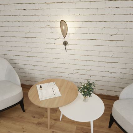 Sieninis šviestuvas LOTUS 1xE14/10W/230V juoda/smėlio spalva