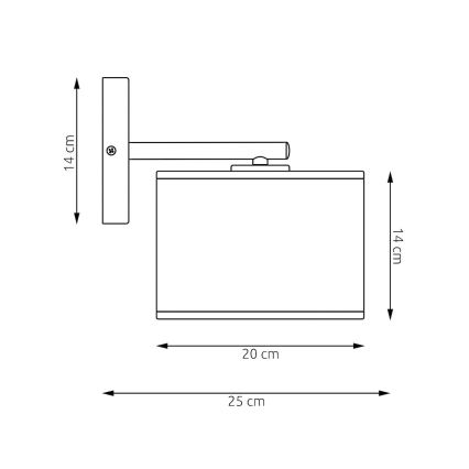Sieninis šviestuvas LUX 1xE27/15W/230V juodas/auksinis
