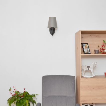 Sieninis šviestuvas MALBO 1xE27/15W/230V pilka/juoda