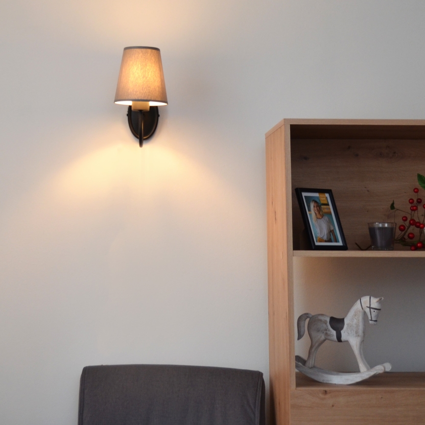 Sieninis šviestuvas MALBO 1xE27/15W/230V pilka/juoda