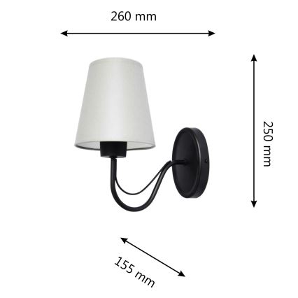 Sieninis šviestuvas MALBO 1xE27/15W/230V pilka/juoda