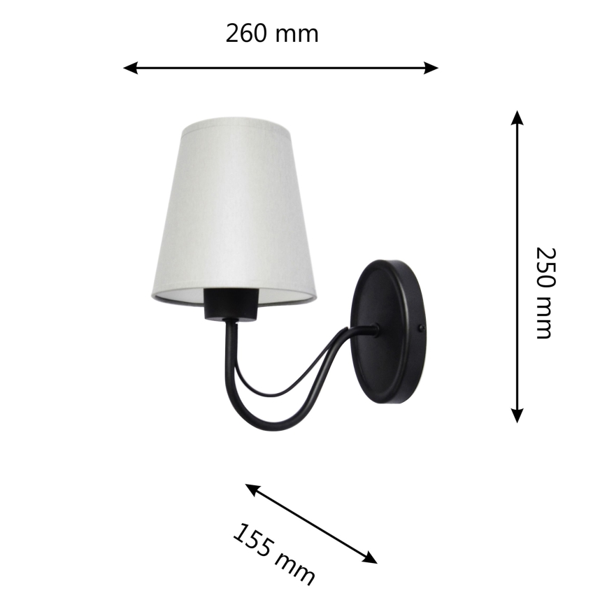 Sieninis šviestuvas MALBO 1xE27/15W/230V pilka/juoda