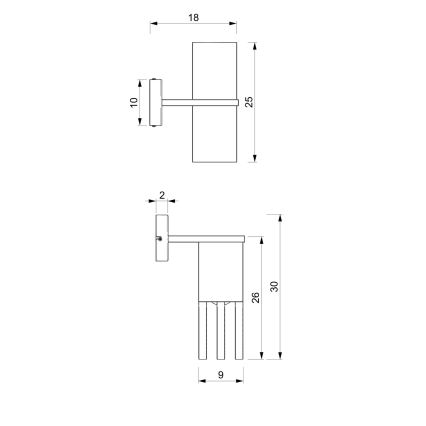 Sieninis šviestuvas MALM 1xE27/60W/230V