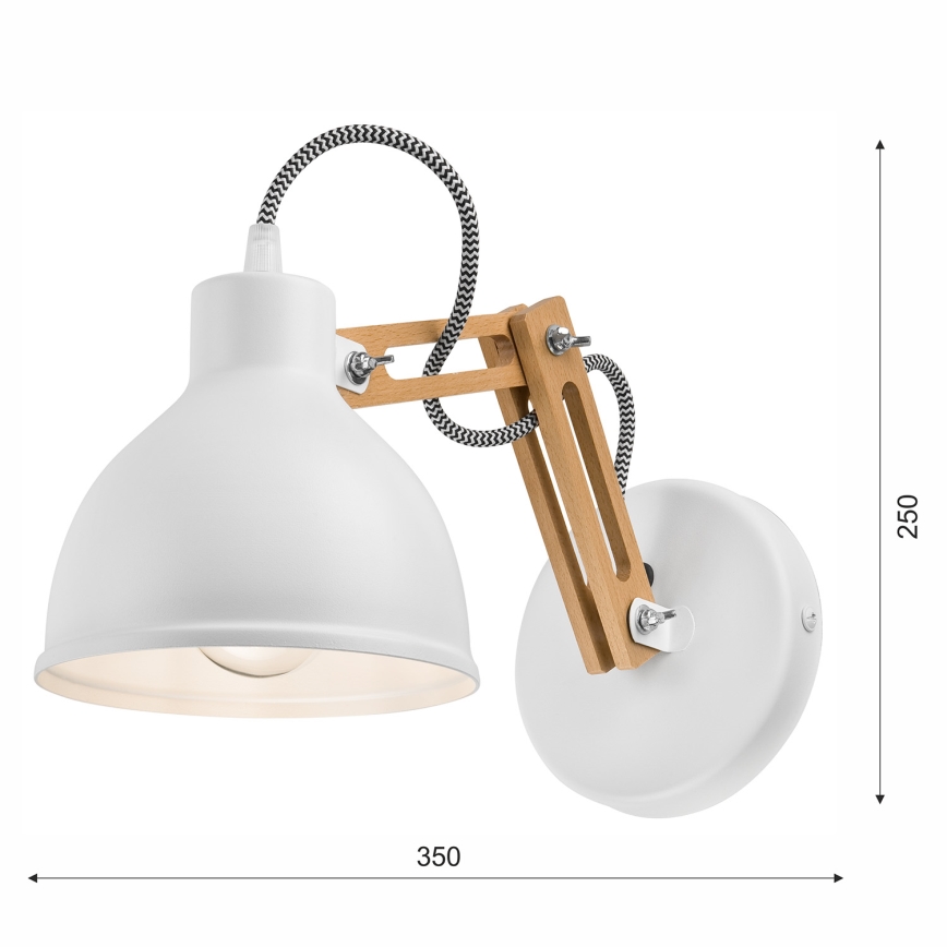 Sieninis šviestuvas MARCELLO 1xE27/60W/230V bukas - FSC sertifikuota