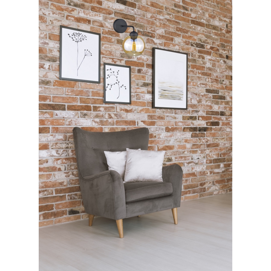 Sieninis šviestuvas MELLE BLACK 1xE27/60W/230V