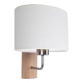 Sieninis šviestuvas MERCEDES 1xE27/25W/230V baltas/ąžuolas