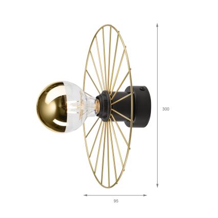 Sieninis šviestuvas MONTANA 1xE27/15W/230V diametras 30 cm auksas