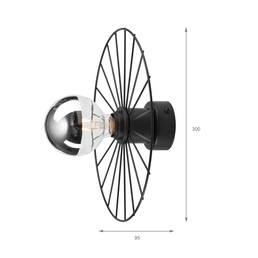 Sieninis šviestuvas MONTANA 1xE27/15W/230V diametras 30 cm juoda
